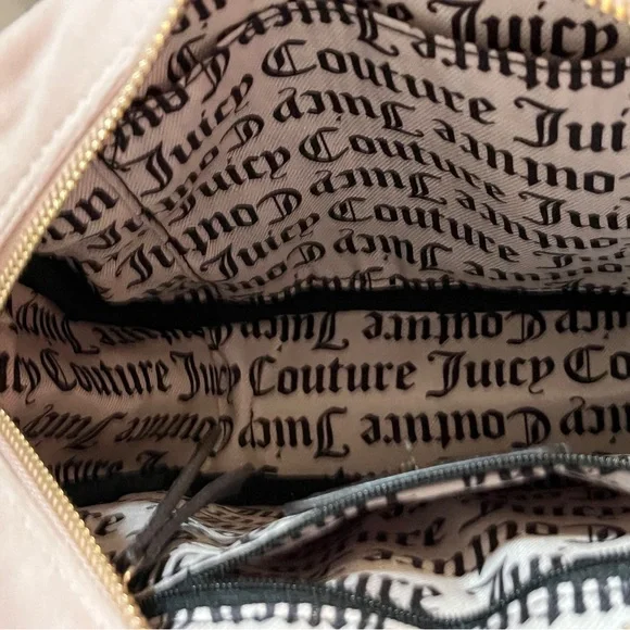 NWT Juicy Couture Velour Heritage Crossbody Bag Dusty Blush Pink Logo - Picture 8 of 9
